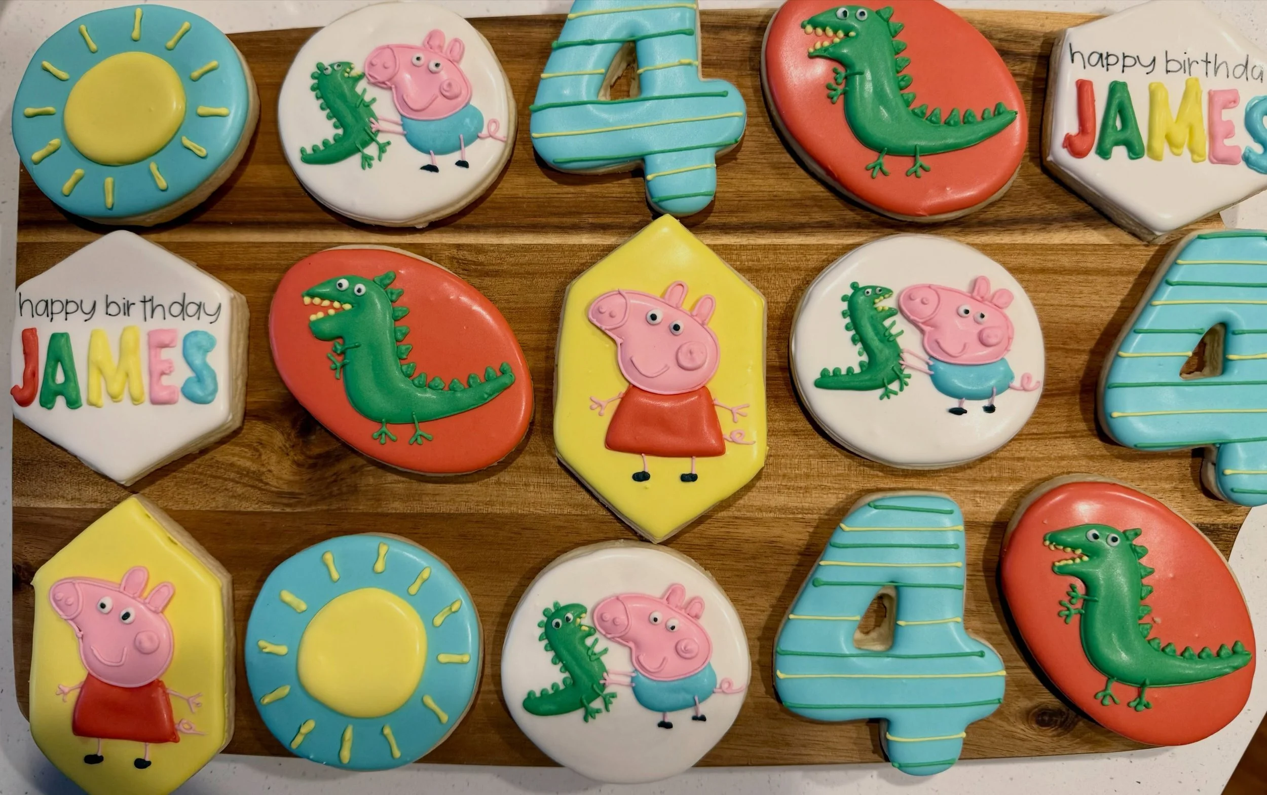 The 2nd time I got to make cookies for James&rsquo; birthday 🥰 peppa pig still freaks me out though 🤣