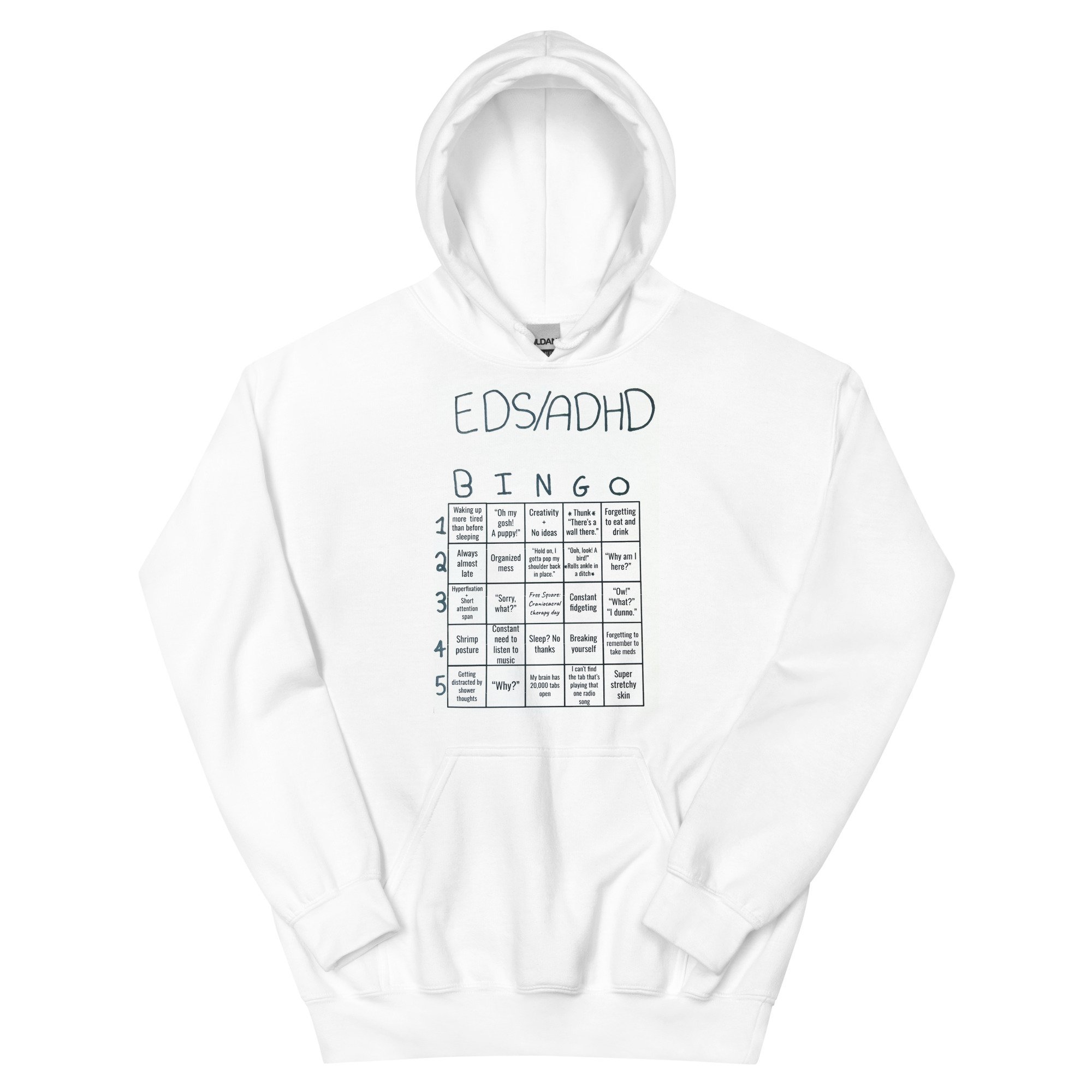 Desta's EDS/ADHD Bingo Hoodie