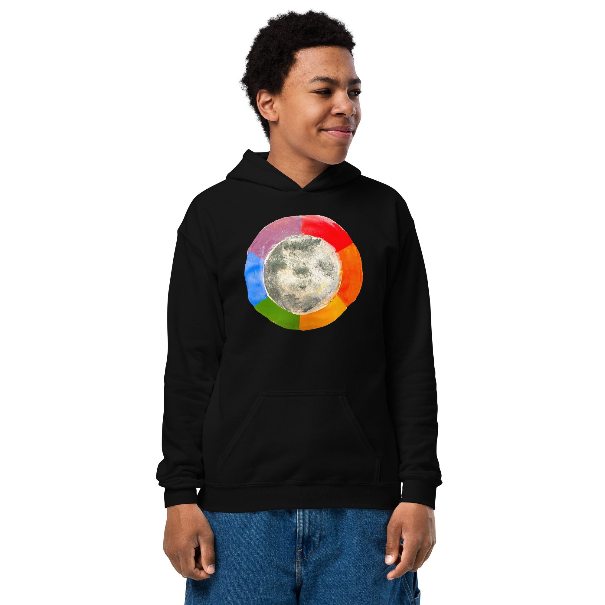 Maeve's moon and the Rainbow Youth Hoodie