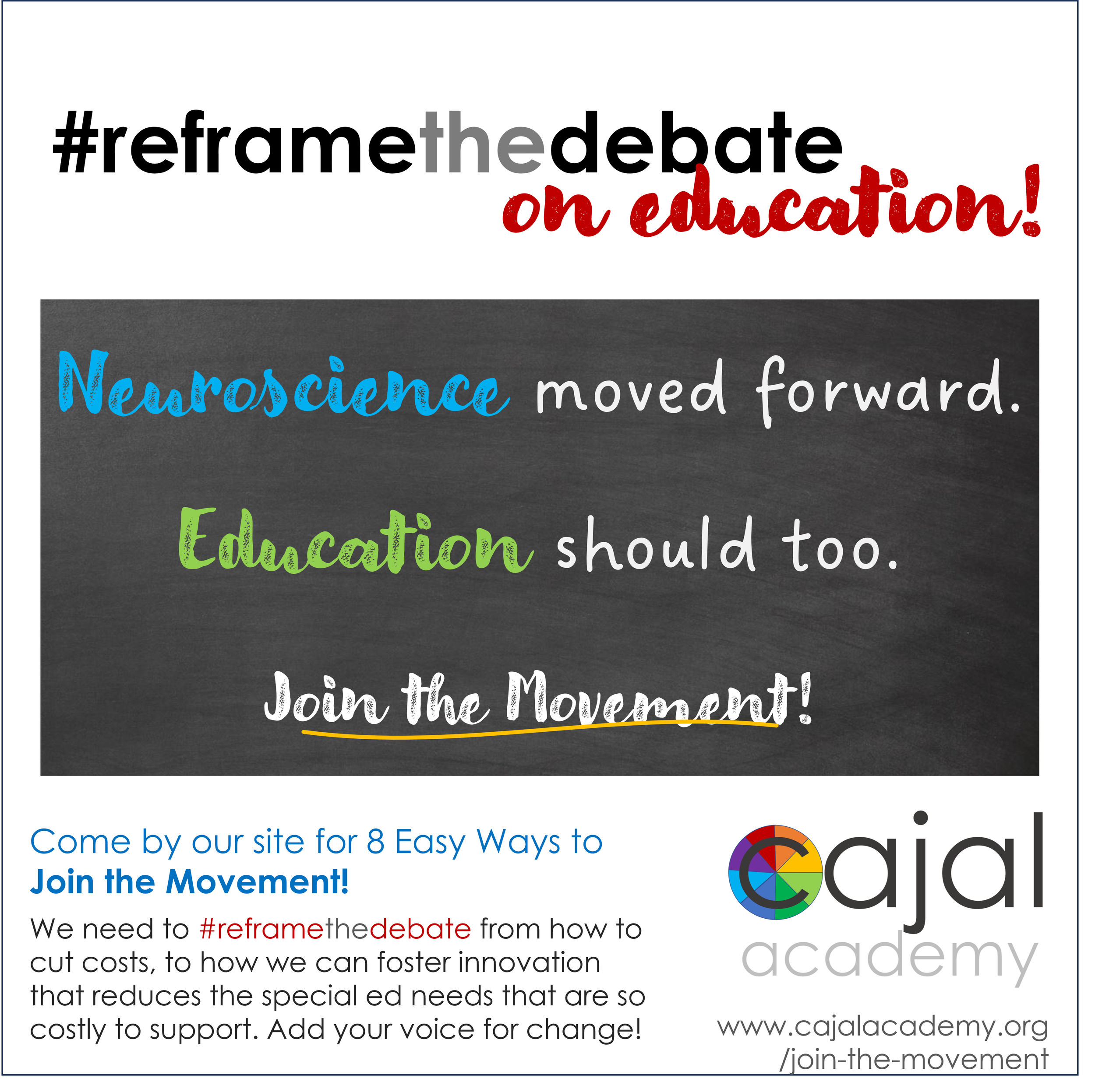 Join our grassroots movement to #reframethedebate on education! Find out how you can help! 