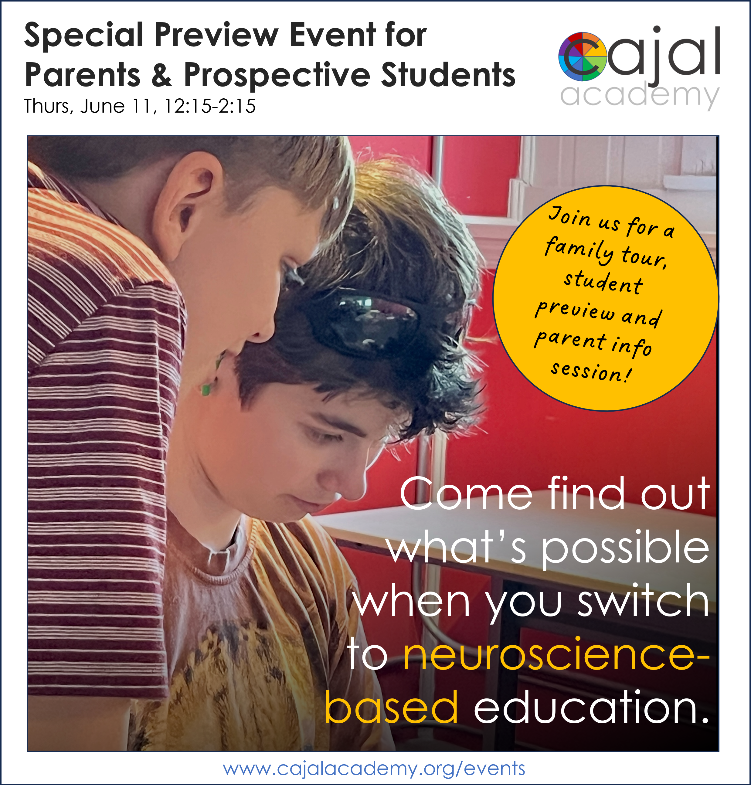 NEW! Family Preview, Teach-In &amp; Tour (6/11)