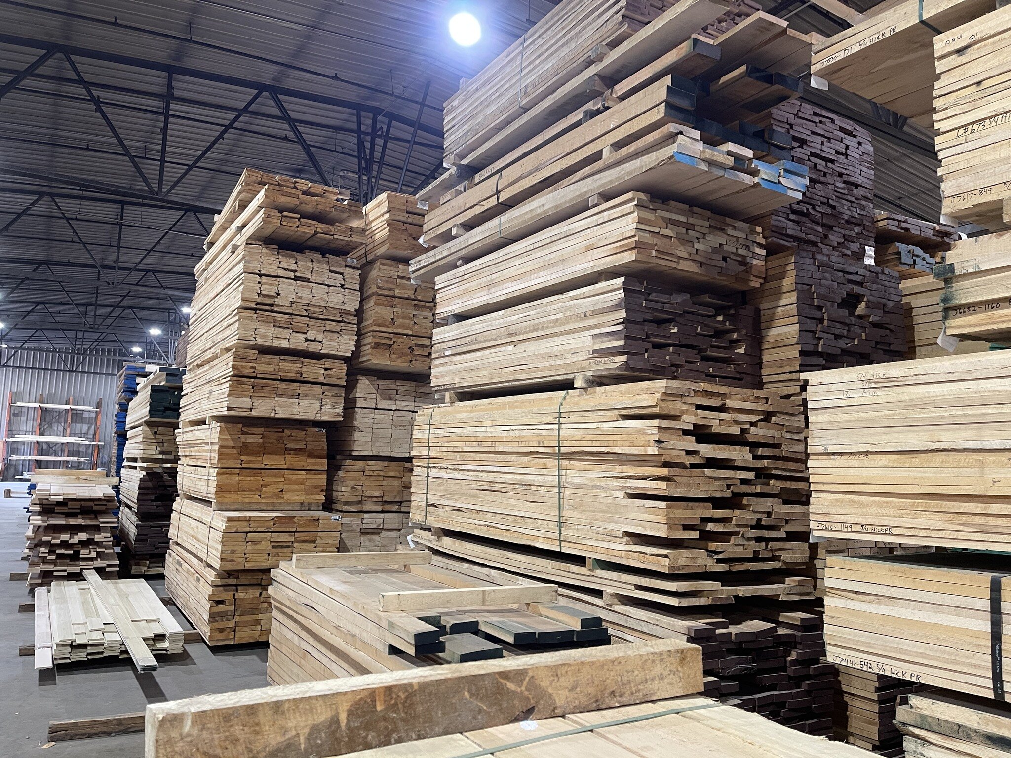 Purchased some beautiful Maple for a couple of projects that are next-up. Here's a million dollar view for you. Quite literally - and this is just one tiny, tiny section of one of the warehouses. We work with one of the largest mills in the area for 