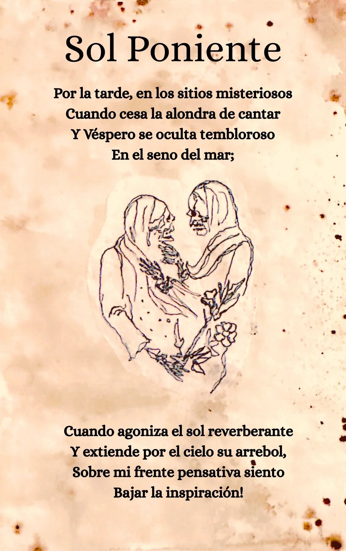 Sol Poniente Manuscript with Spanish text