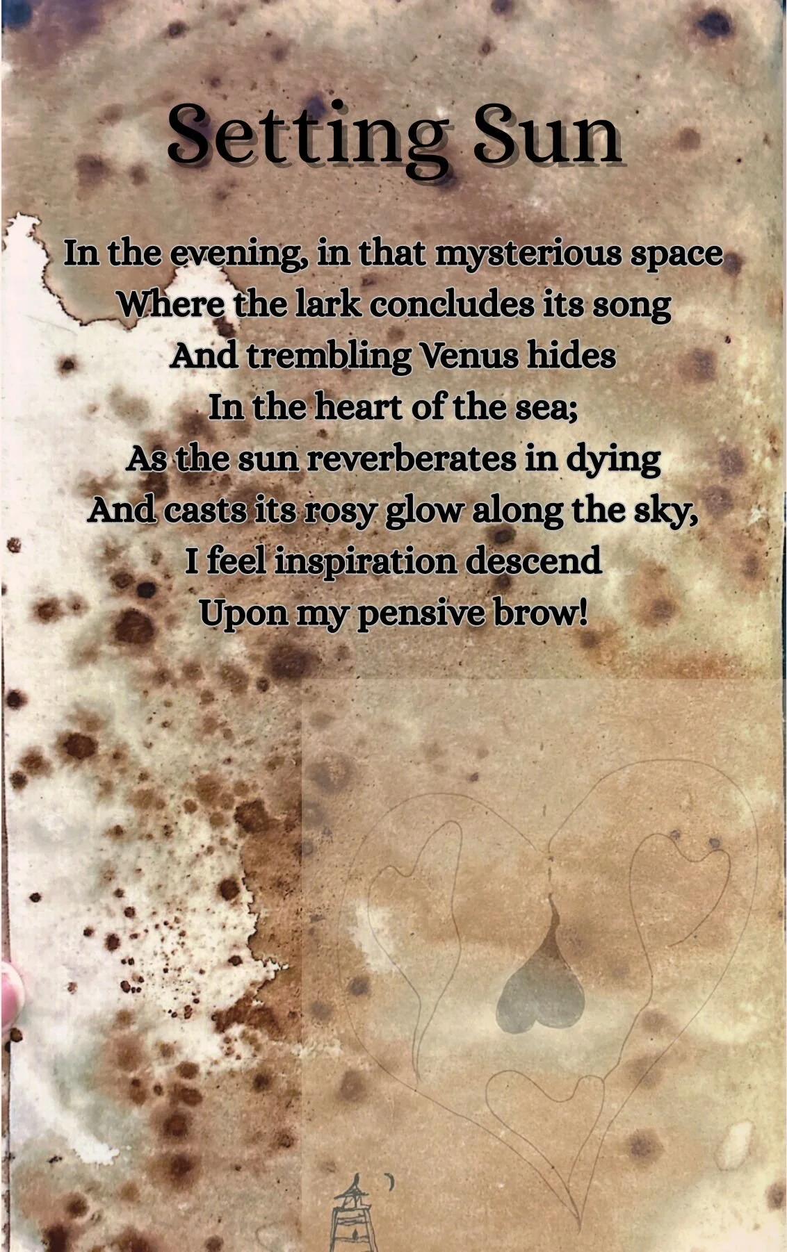 Sol Poniente manuscript with English translation