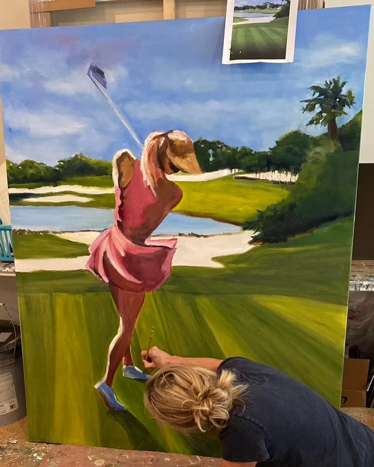 Jupiter Hills Country Club renovation commission completed and installed with @lauriejonesart!!