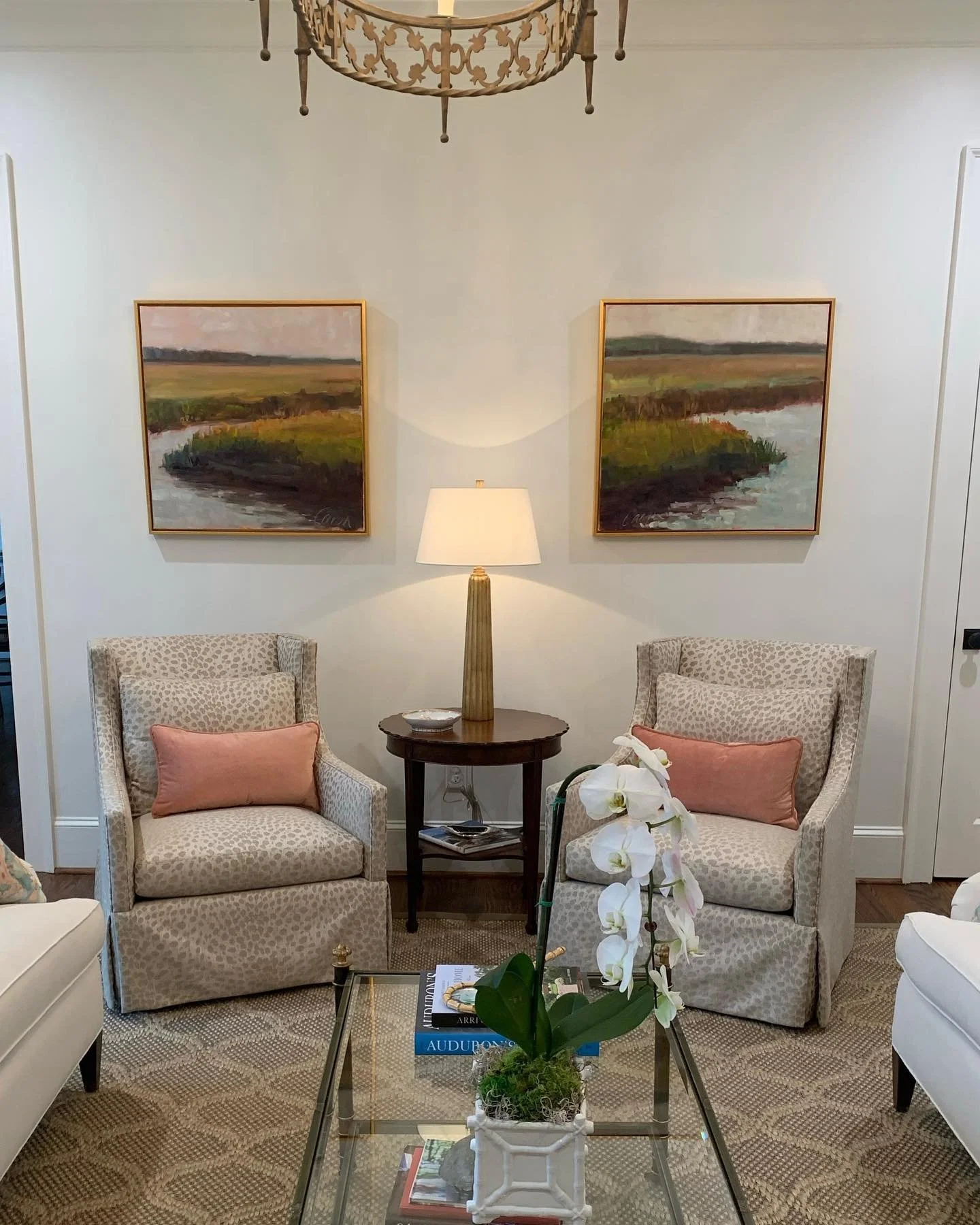 &ldquo;Thirsty Lands&rdquo; 30 square Gold floater framed! 

For I will pour water on the thirsty lands, and streams on the dry ground; I will pour out my spirit on your offspring, and my blessings on your descendants... - Isaiah 44:3