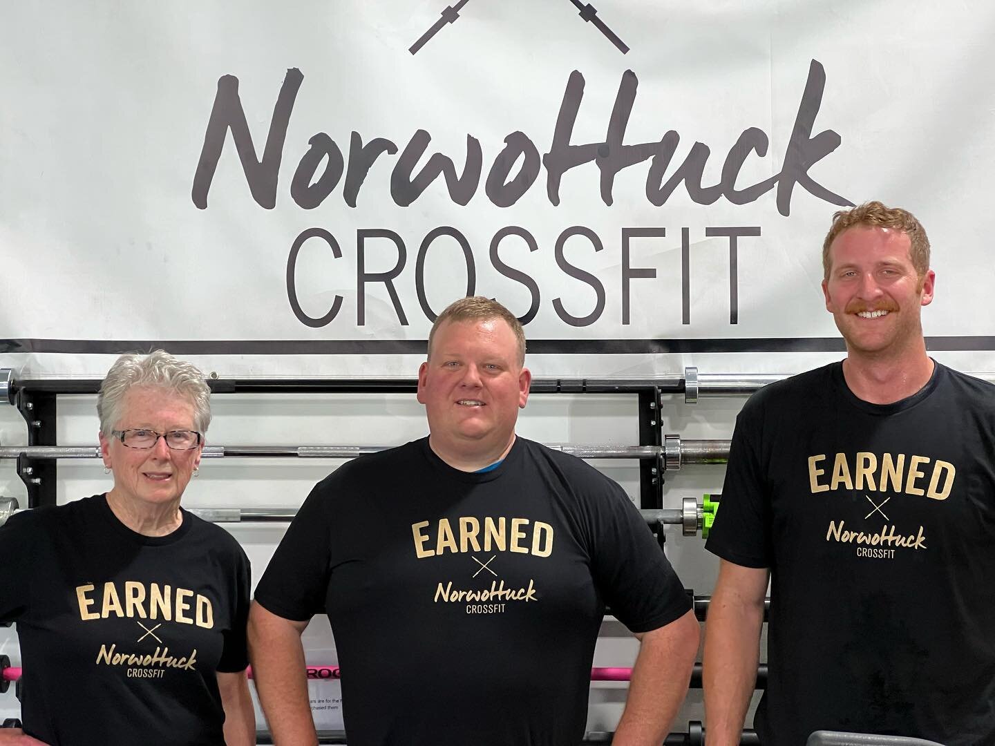 Yesterdays 4:15 Class Had Some Overdue Earned T-Shirts! 365 or more sessions completed at Norwottuck CrossFit. Thank you Freida, Adam and Joe for years of hard work as well as putting up with photo time AFTER the workout 🏋️&zwj;♀️