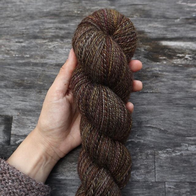 Spent my Saturday finishing up  spinning a few skeins that I scooped up for a shawl. I&rsquo;ll be using about 250g (2.5 skeins) but I am thinking I&rsquo;ll probably a higher contrast colour in a solid oatmeal grey for a mosaic section. 🧐