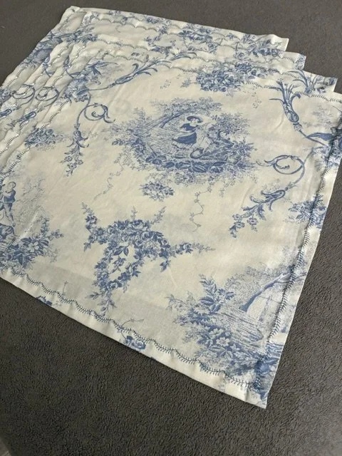 Napkins - "Napkins in Blue Toile" (set of 4)