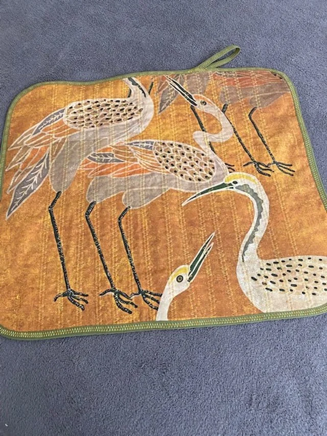 Hand/Dish Drying Towel - "Golden Cranes"