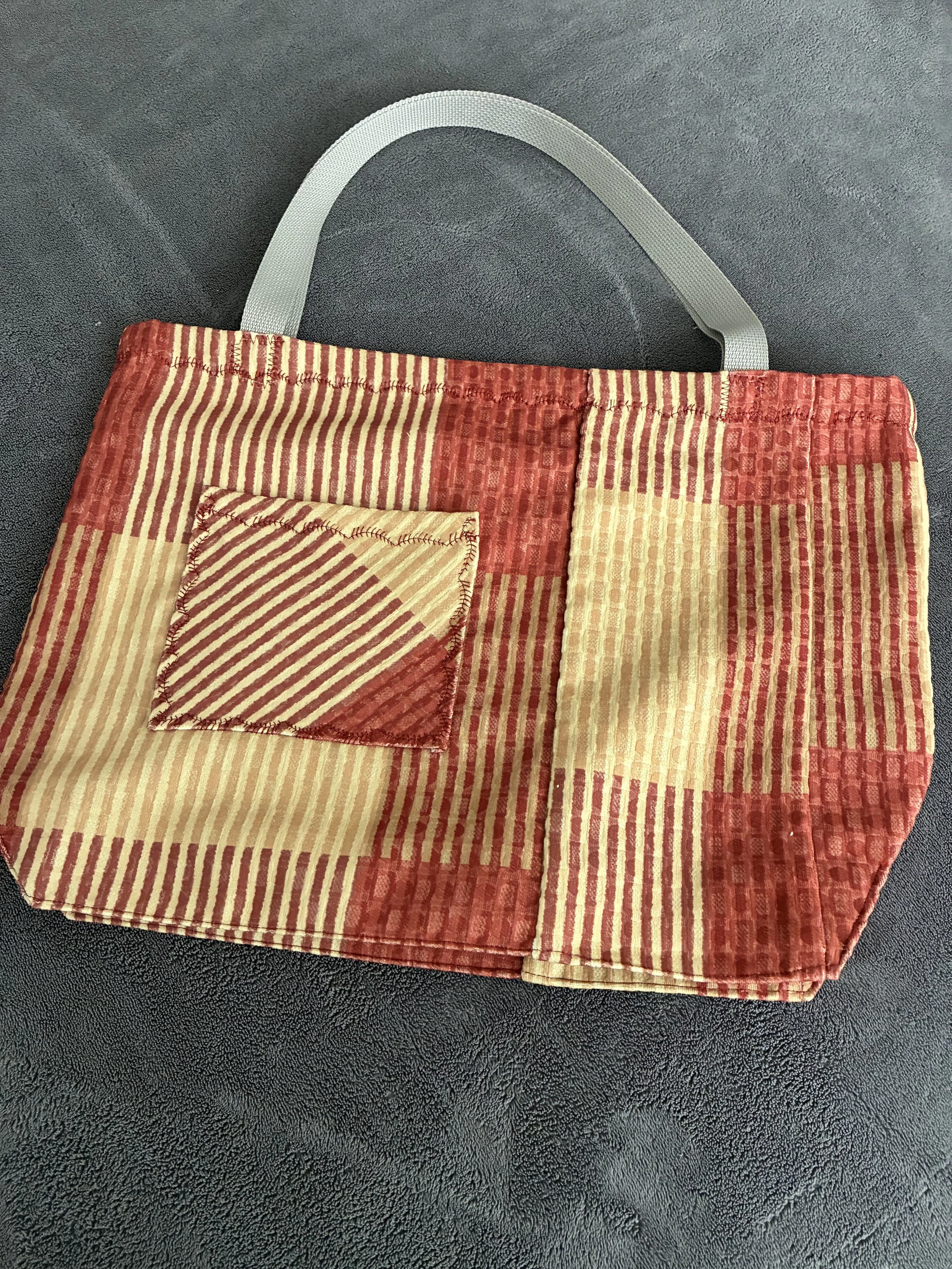 Shopping Bag - "Golden Rust Stripes"