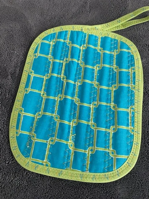Potholder - "Lime Lattice"