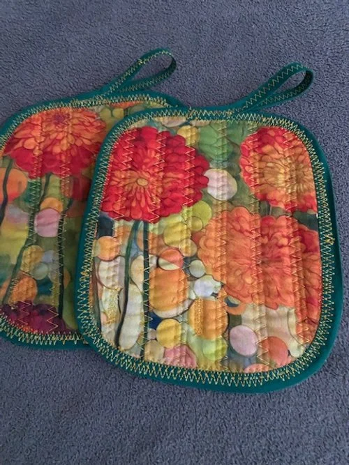 Potholder - "Colorful Marigolds"