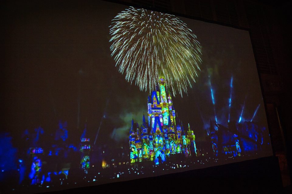  We had a projector play Disney’s “Happily Ever After” firework spectacular at the end of the night. 