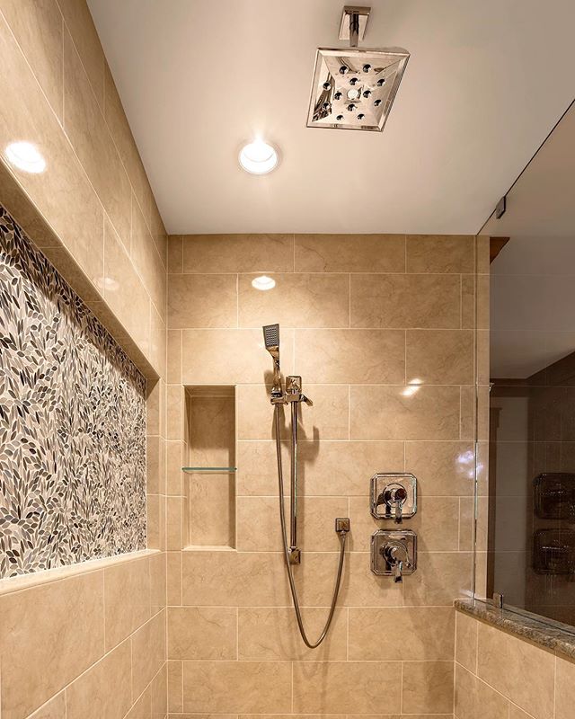 A great shower to wash daily stressors away after a hectic day  #bathroomgoals #stressrelief #design #instagood #homebuilder #michiganhomes #inspiration #homes
