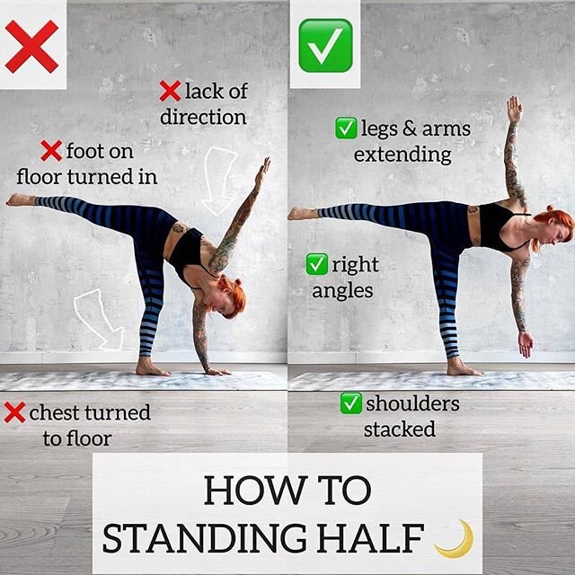 📷 @kickassyoga
Swipe for 2 ways on how to work on #HalfMoonPose &harr;️ #ArdhaChandrasana on @yogaalignment
One is focusing on the stretching aspect, the other is playing with balance.

Music by @jeffkaale
#YAbalance #balancepose @yogaalignment #bal