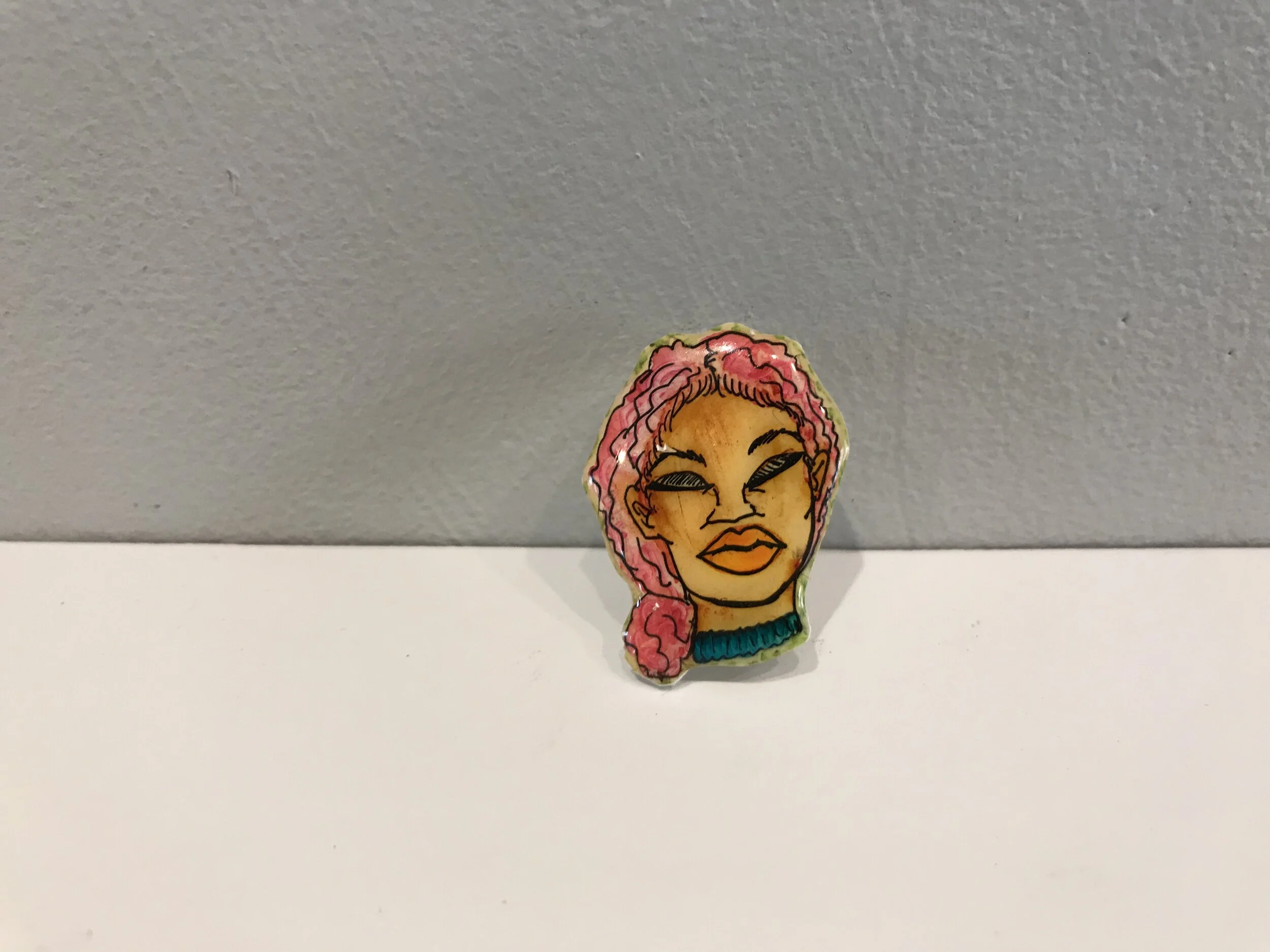 Tammy With The Choker - Hand-Drawn Pin