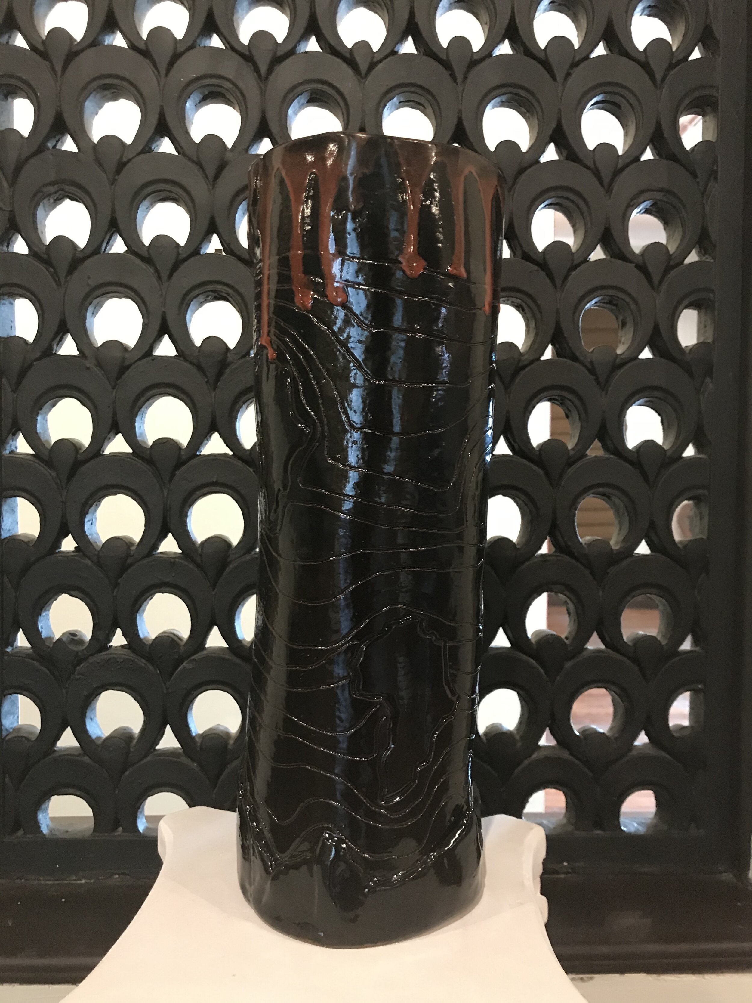 Oil-Rubbed Dripping Rust Vase - Large