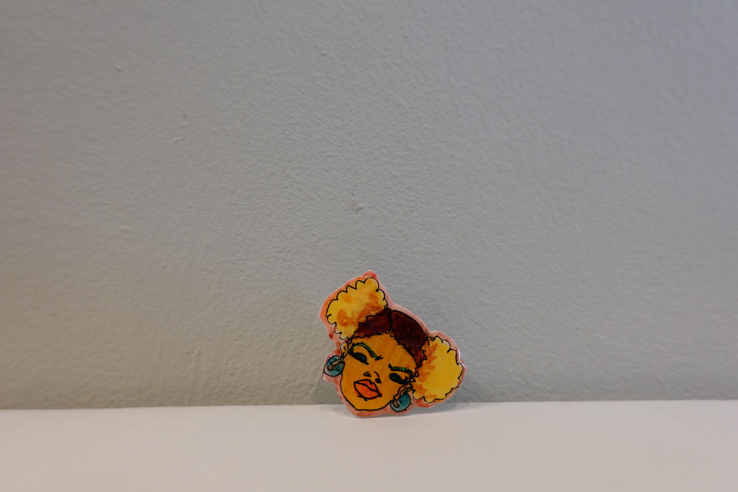 Blonde Puffs - Hand-Drawn Pin