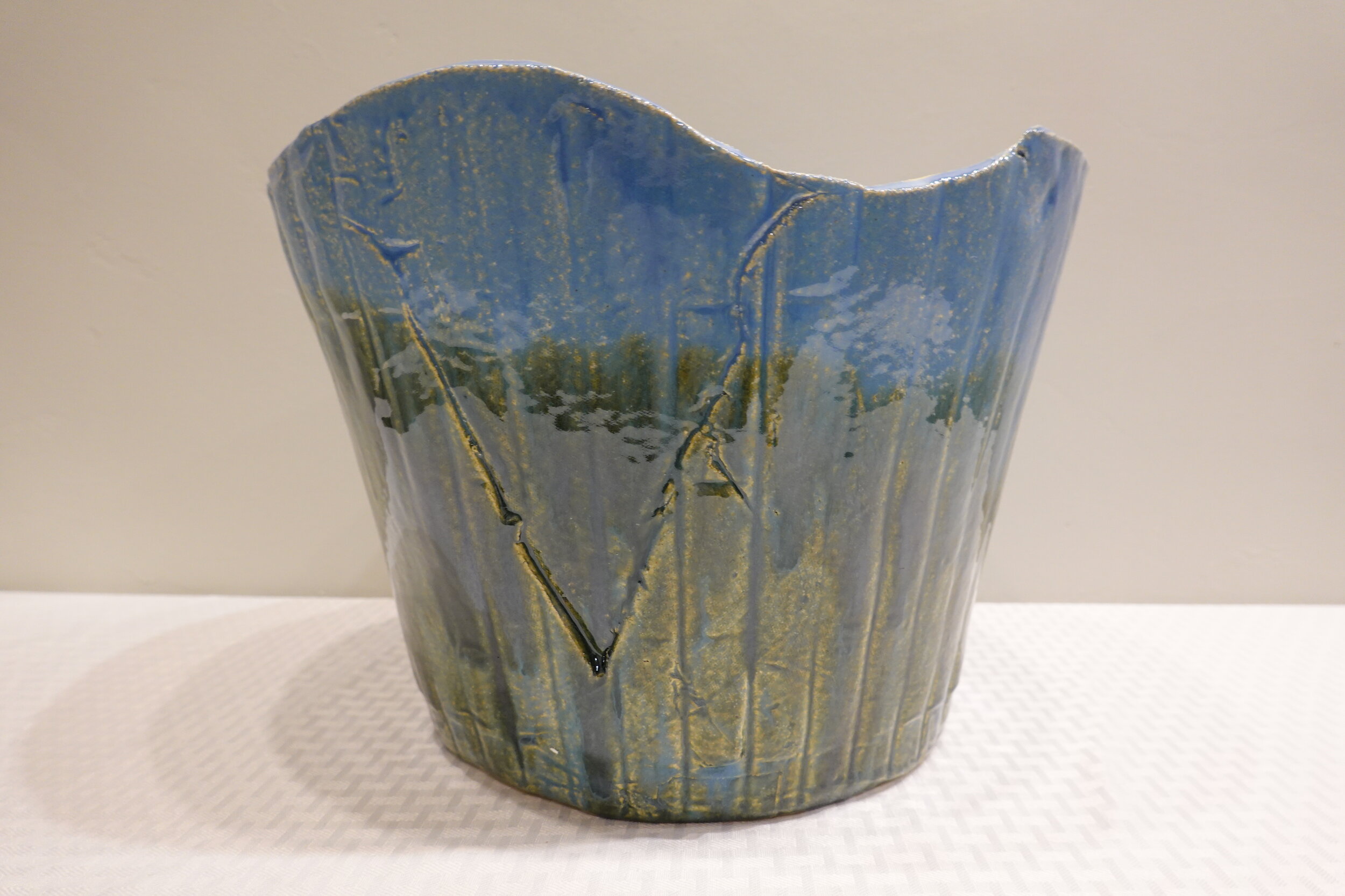 Blue Tulip Planter + Bowl