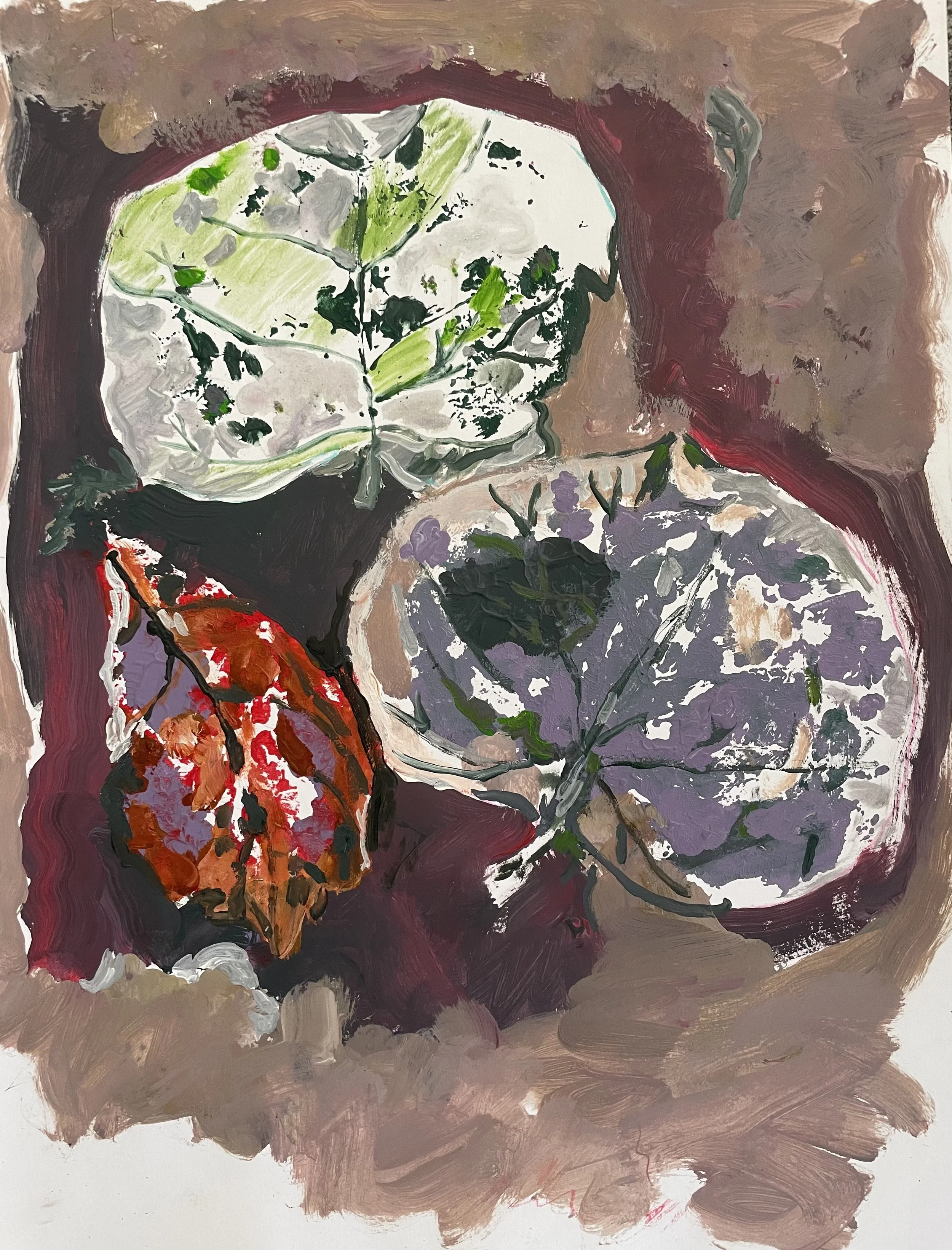 Seagrape and Almond Tree Leaves (18x24).jpeg
