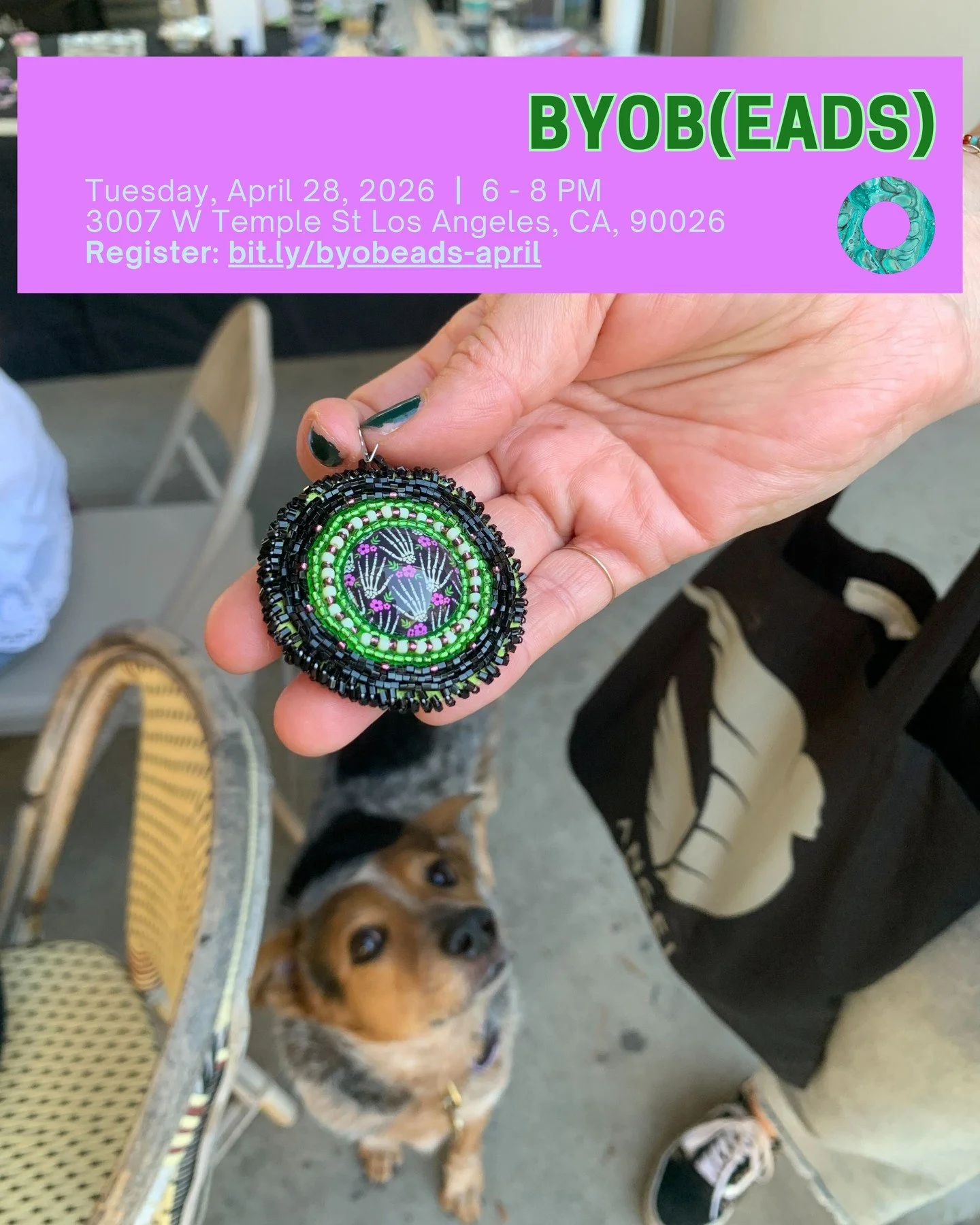 Join us at The Chapter House for BYOB(EADS) led by Adri (WildFlor Made) (@wildflormade) on Tuesday, April 28 from 6 - 8 PM.⁠
⁠
Whether you're a novice beader or old pro, you're welcome! Feel free to BYOB(EADS) and bring any supplies you may have on h