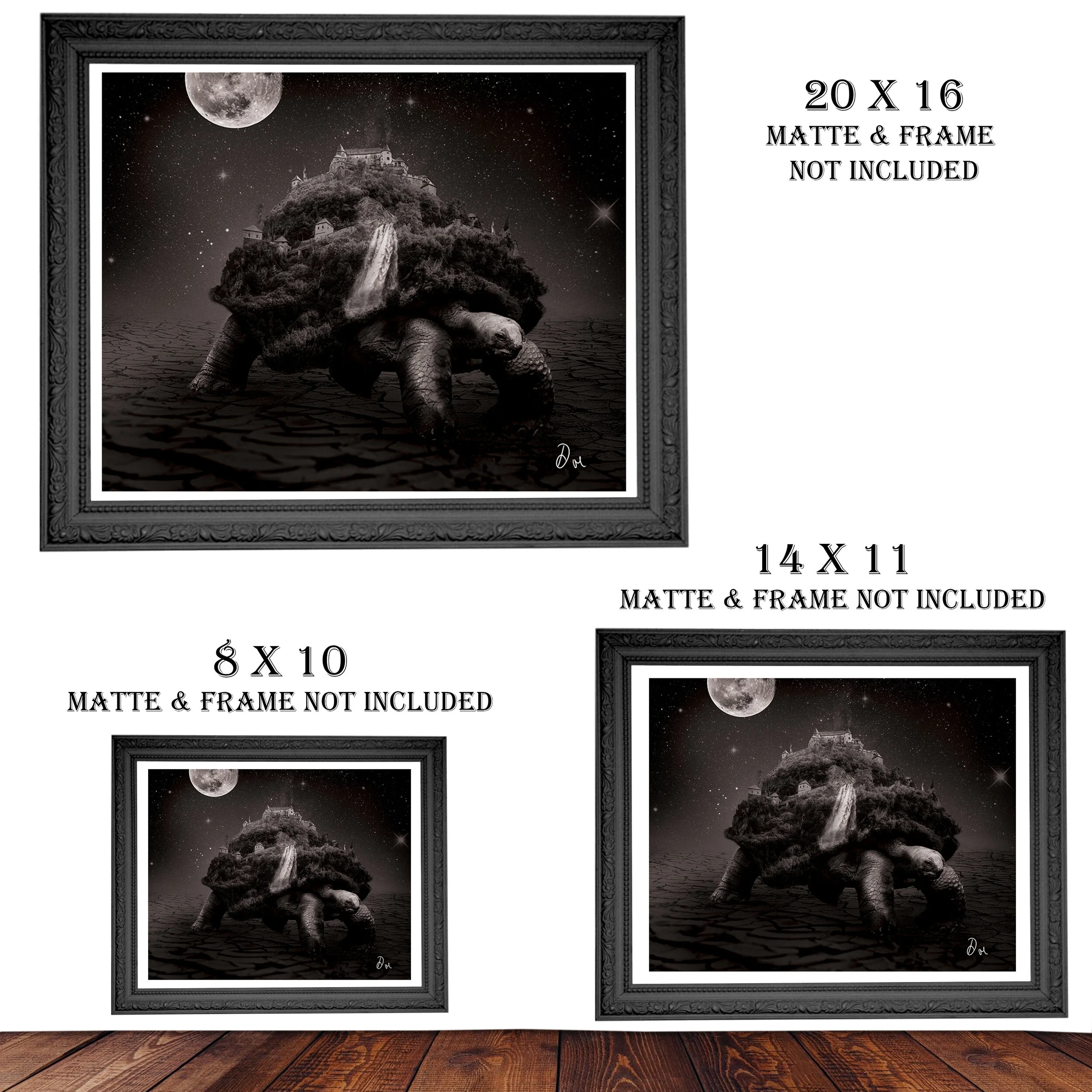 Trudge Along, Black & White, size options
