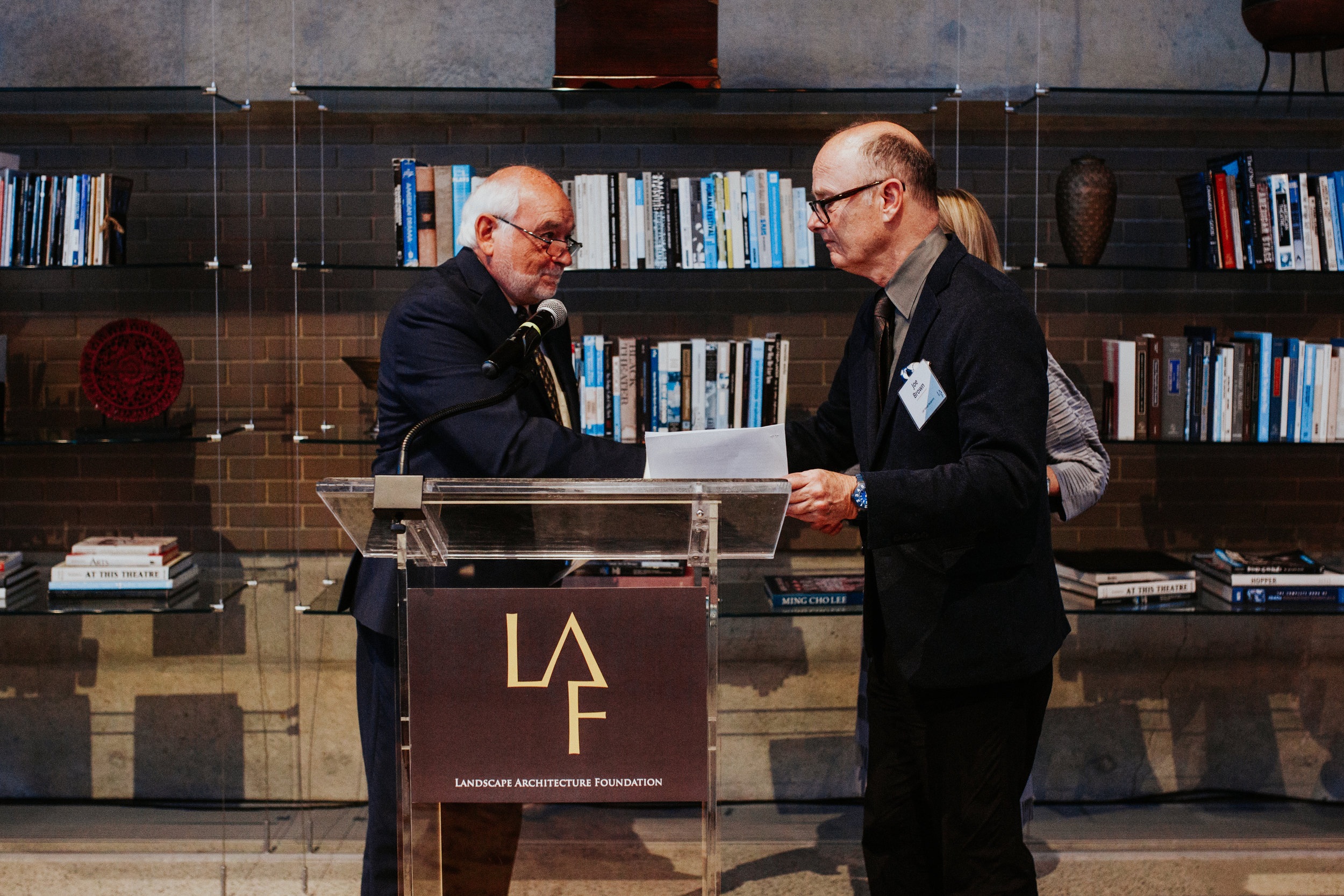 Len Hopper Presents LAF Medal and Founders' Award