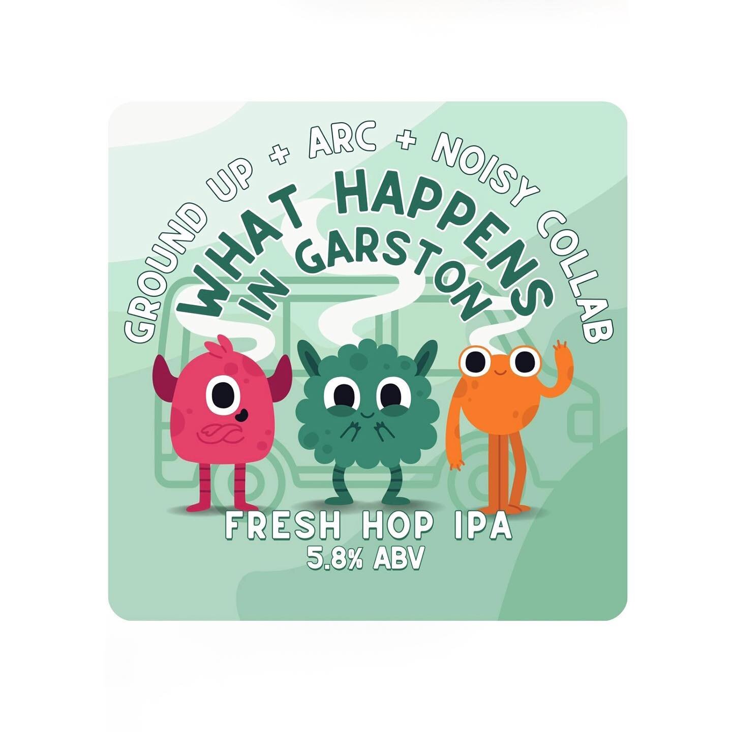 🚨FRESH HOP COLLAB🚨

What Happens In Garston - Fresh Hop IPA 5.8%

Loaded with delicious Motueka hops from @garstonhops 🤘

Pouring now on tap at;

@noisybrew 
@arcbrewingco 
@ground_up_brewing