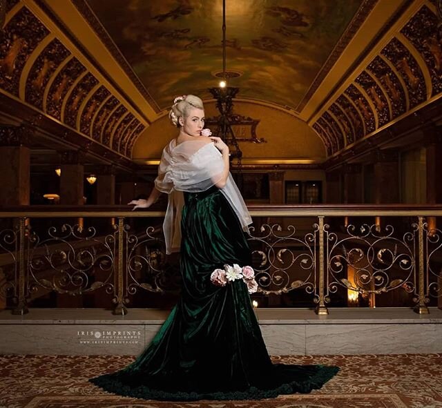 &quot;The Rose&quot; is one of my favorite paintings on the Pfister Hotel's 7th floor, in the hallway leading to the Imperial Ballroom. A #portrait barely suggesting clothing, I took a lot of #creative liberty with designing this ensemble. I used a #