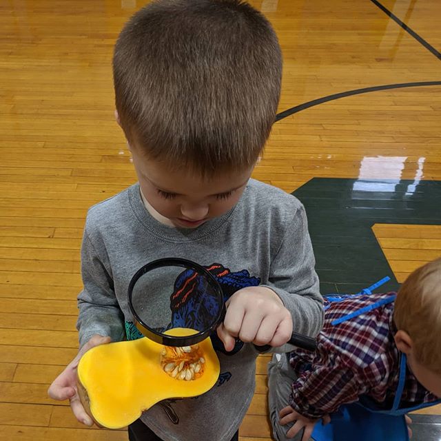 I spy a butternut squash! Exploring our magic ingredient of the day! #cookingwithkids #kidswhocook #cookingcrewschool #kidcookingclass #kidchefs