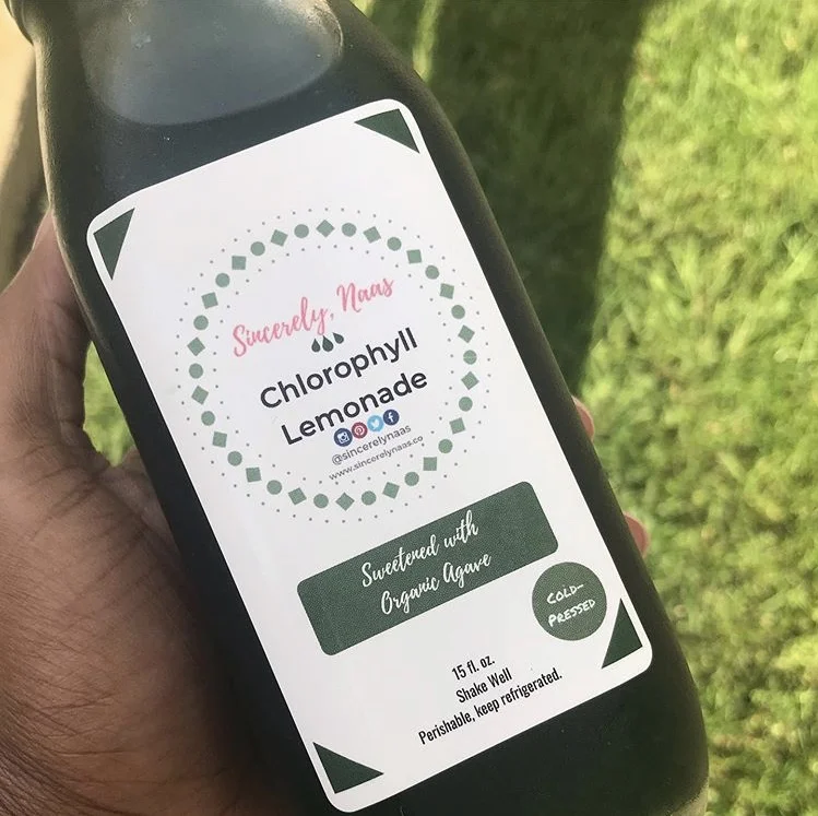 Sincerely, Naas Sincerely, Naas is a company that specializes in organic juices and vegan meal prep to bring healthier, but still delicious, options to those looking to better their health. The Chlorophyll Lemonade is a staple to my menu and puts a spin on the classic lemonade. Sweetened only with organic agave, but still has all the good flavors of a classic, home style lemonade!