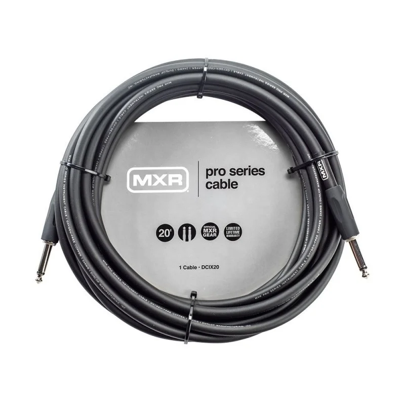 MXR PRO SERIES DCIX20 20 FOOT INSTRUMENT CABLE STRAIGHT-STRAIGHT JACK GUITAR LEAD