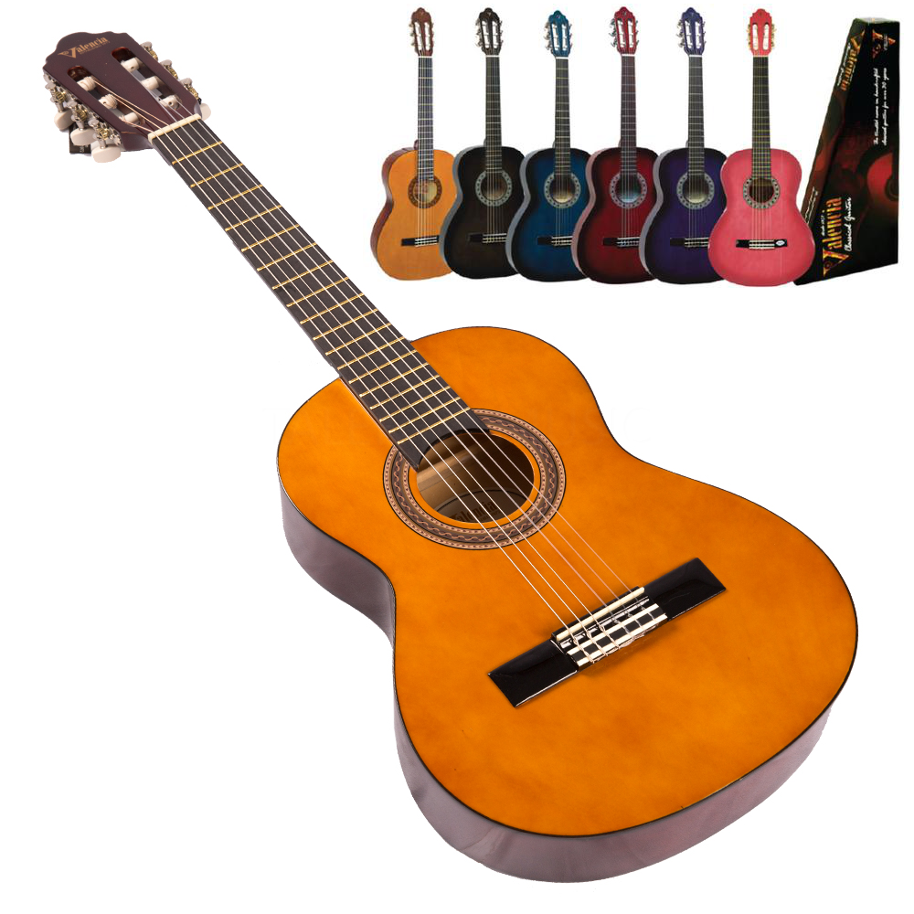 VALENCIA VC104 FULL SIZE Nylon Classical Acoustic Guitar Choice of 6 Colours