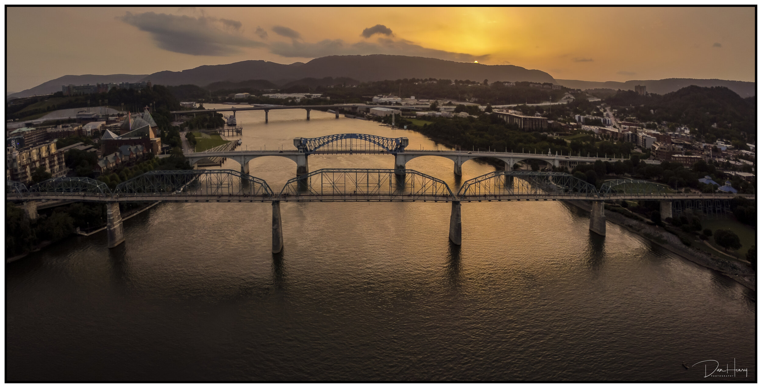  | Downtown Chattanooga Saharan-Dust Sunset Panoramic |  This print is available in 10"x20"  