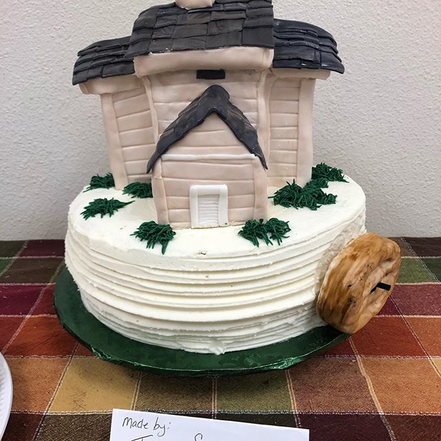 Toni Snowden made this fabulous cake for our dessert dash. However, it was not the first cake she made - the first one her puppy ate!  Kudos to Toni for being able to make another replica cake for us!