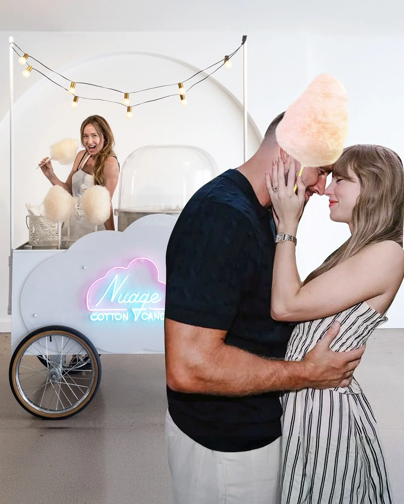 Didn&rsquo;t mean to crash Taylor&rsquo;s engagement pics&hellip; but here I am 🤭

#TaylorSwift #TaylorSwiftEngagement #CottonCandy #EventCatering #LuxuryEvents #PartyPhotobomb #SweetMoments #EventPlanning #PartyInspo #DessertCart #SugarRush #EventV