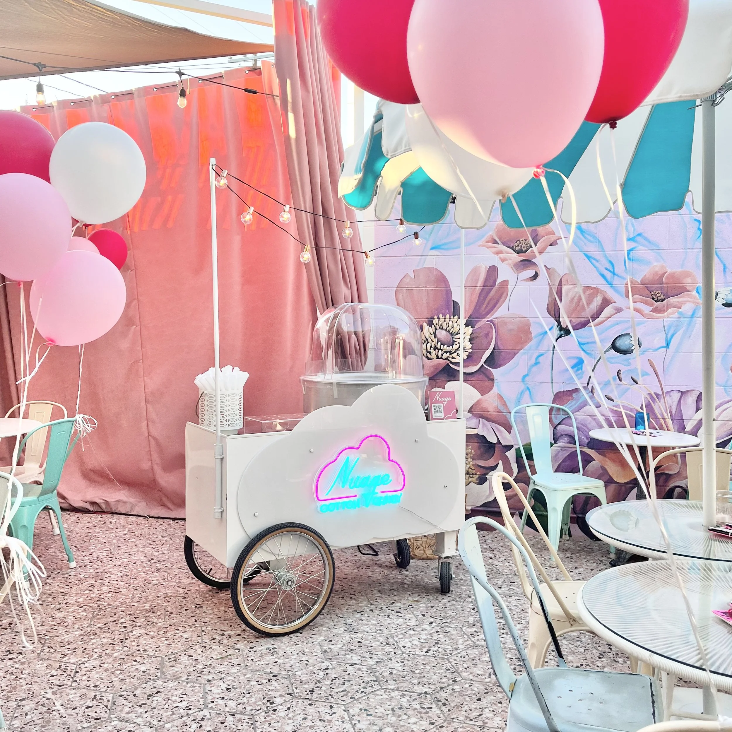 Cotton Candy Cart Outdoor in Pink Patio