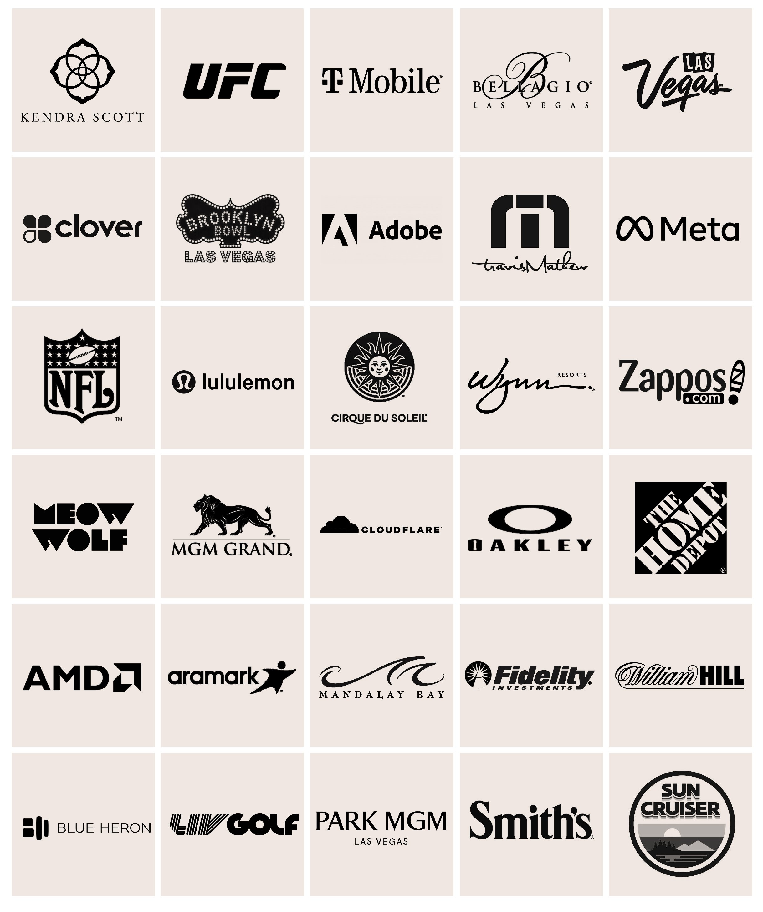 Logos of brands who partnered with Nuage events
