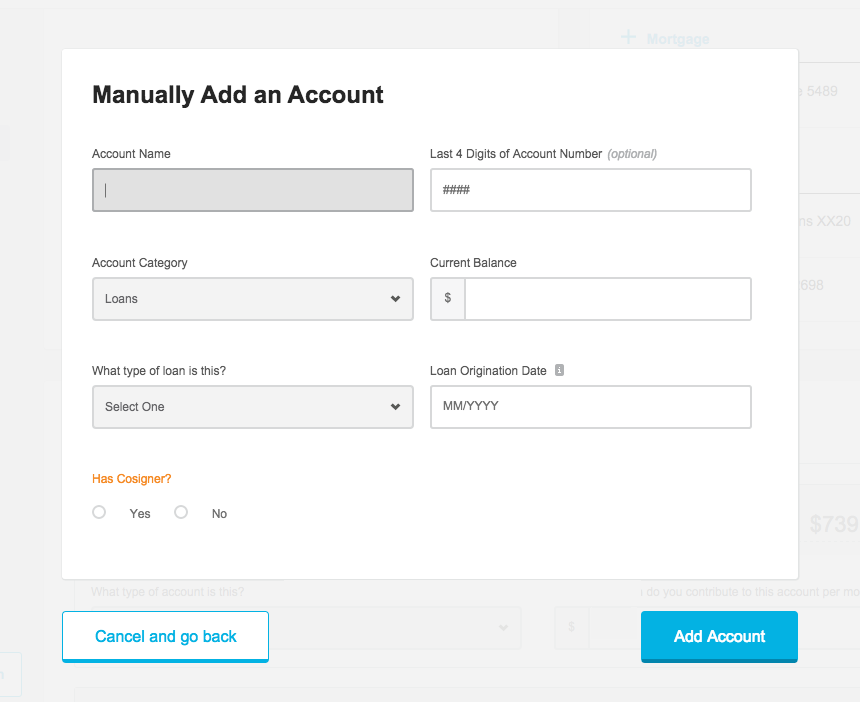 The original input forms – All inputs were side-by-side