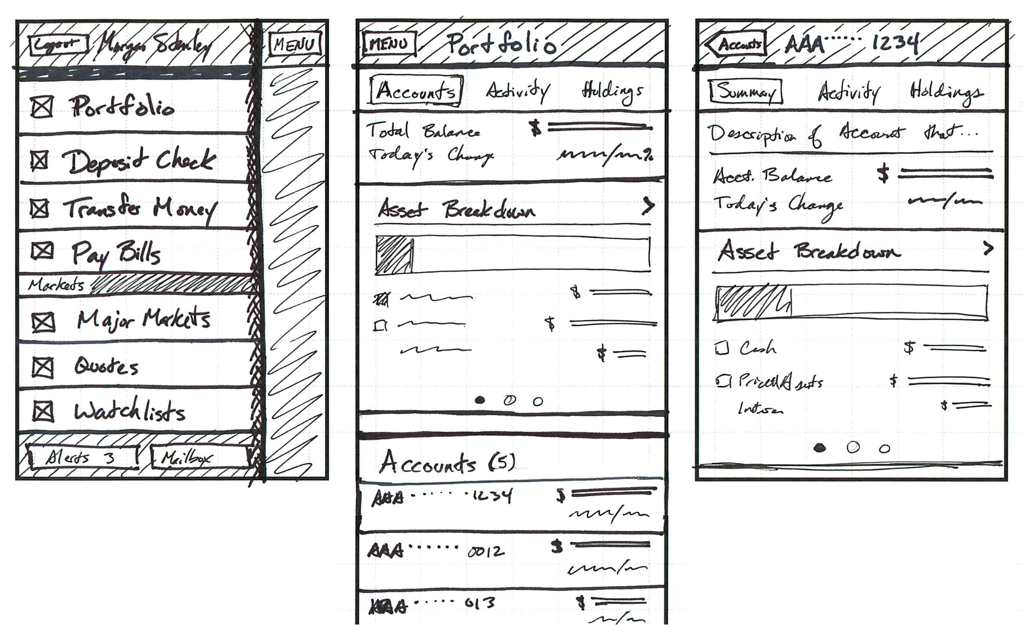 A side drawer / hamburger menu pattern