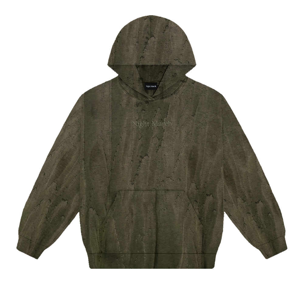 Embroidered Logo Hoodie Moss — NIGHT MARCH