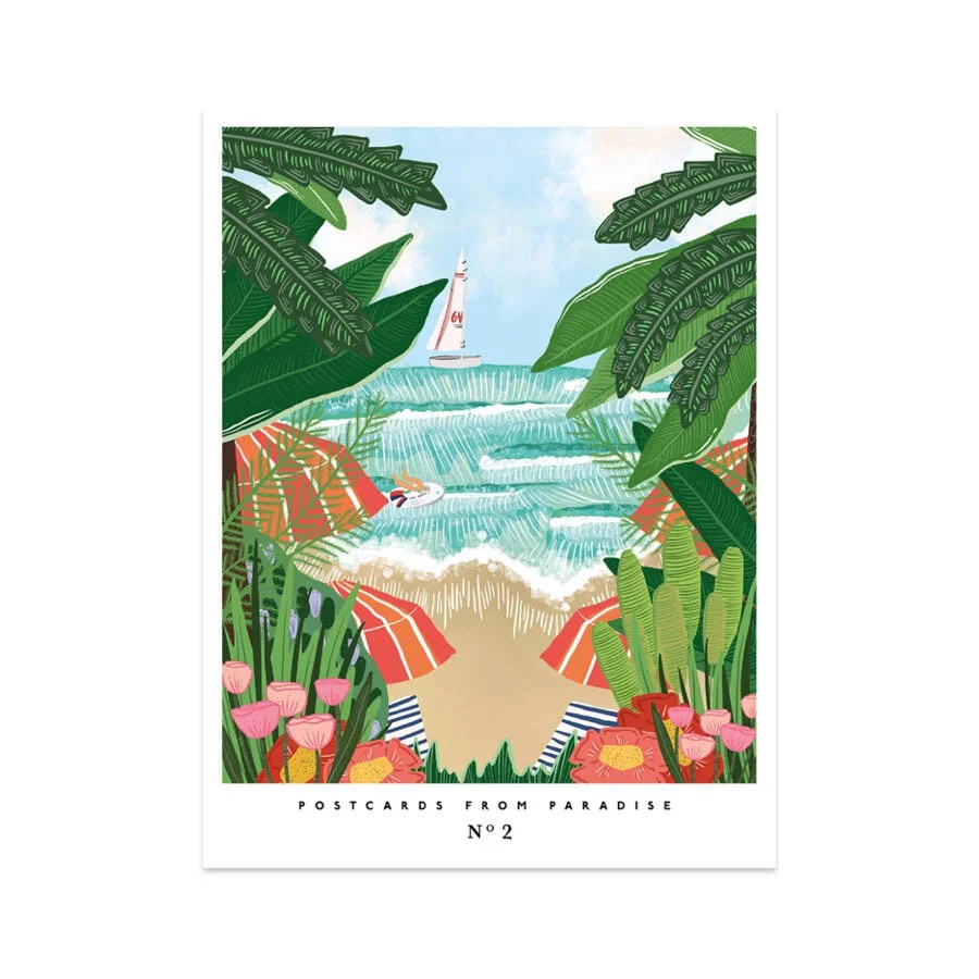 Postcards From Paradise No.2 // Fine Art Giclée Print on Bamboo