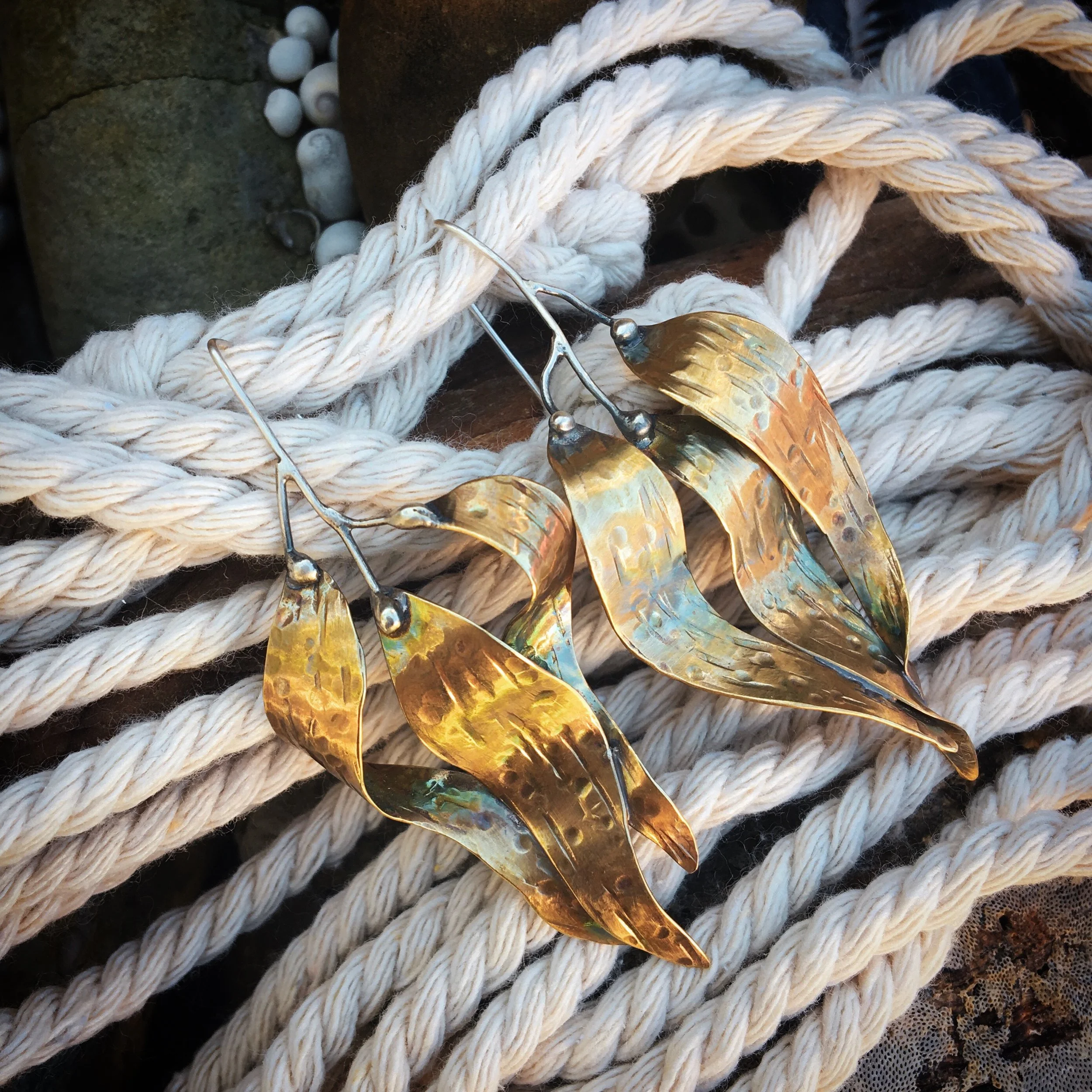 Brass Kelp Earrings (Made to Order)