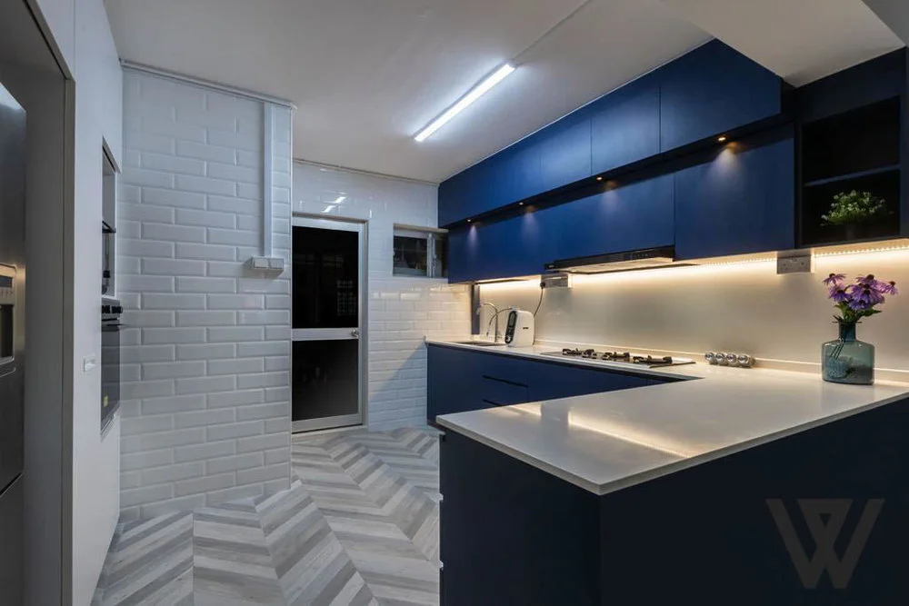 Vinyl kitchen floor overlay 4-room HDB resale