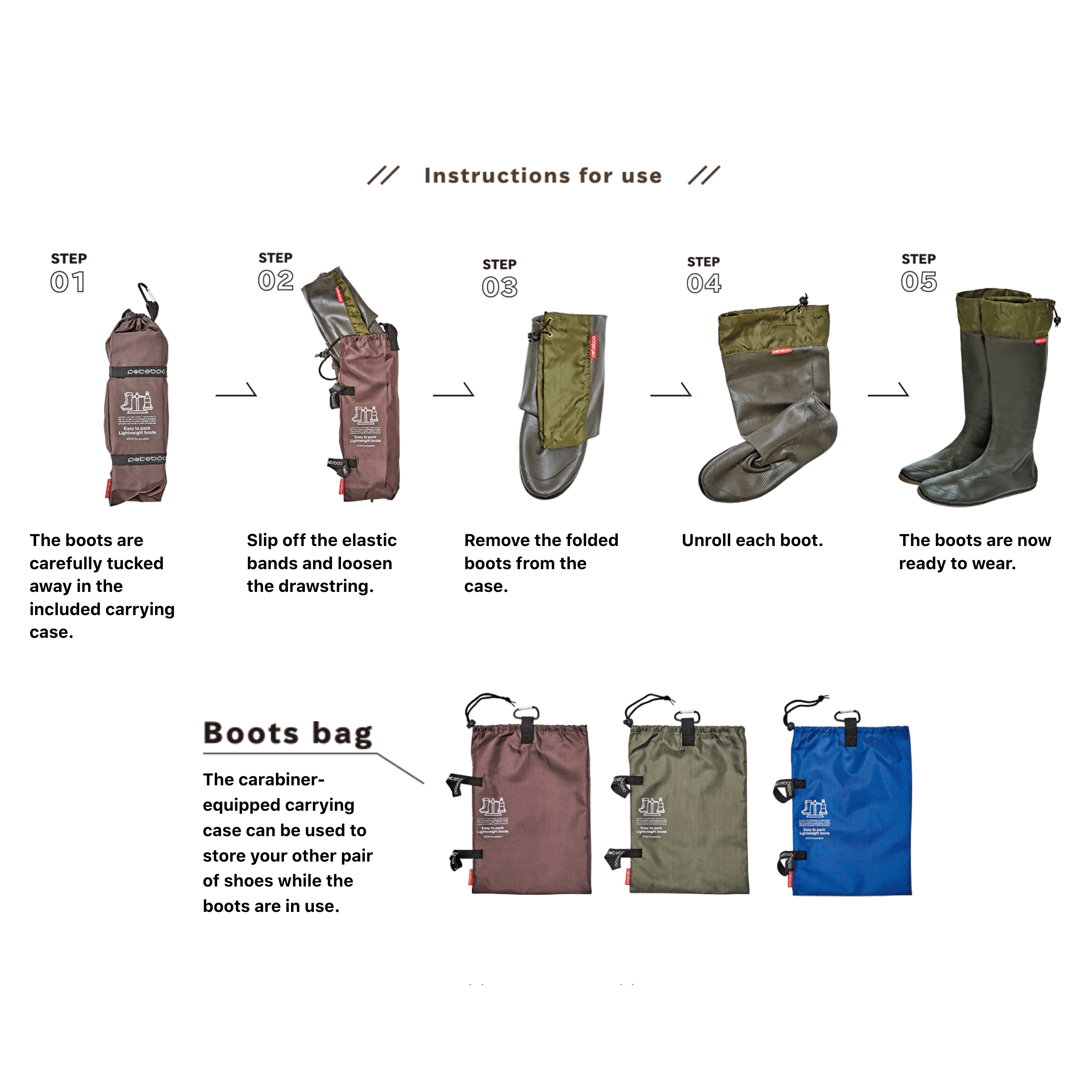 packable rubber boots