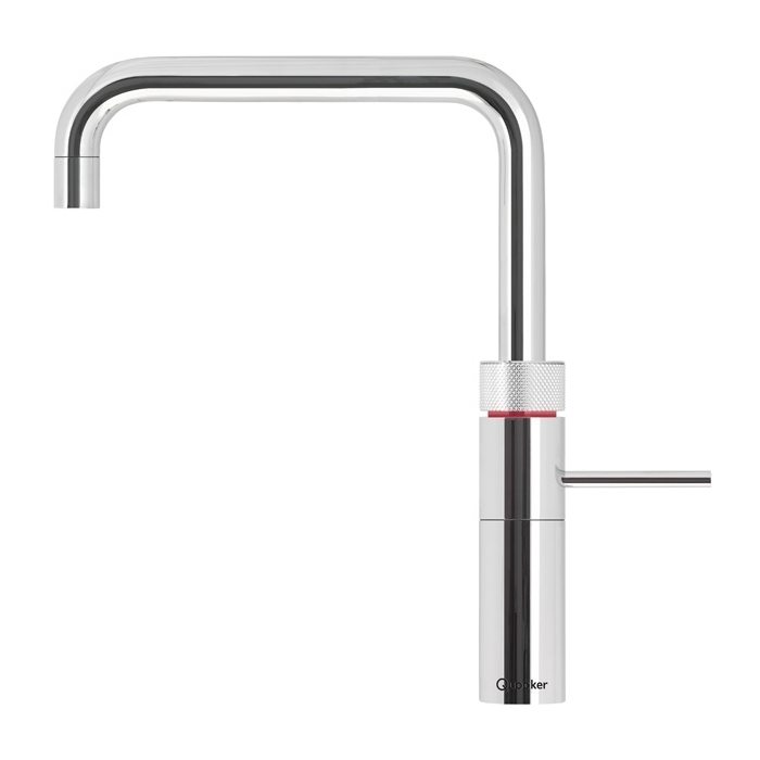 Fusion Square and Round Quooker’s newest innovation the Fusion, is a single tap which unites both mixer and boiling water functions. Convenient, space saving and sleek. Incorporates a childproof double-push-and-turn handle with light ring.