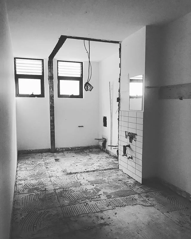 Before shot. 
There is something strangely beautiful about this space. It was built originally in the 60&rsquo;s in Northcote as an ANZ bank building. As much as possible is being retained. These days we now allow for people with ambulant movement re