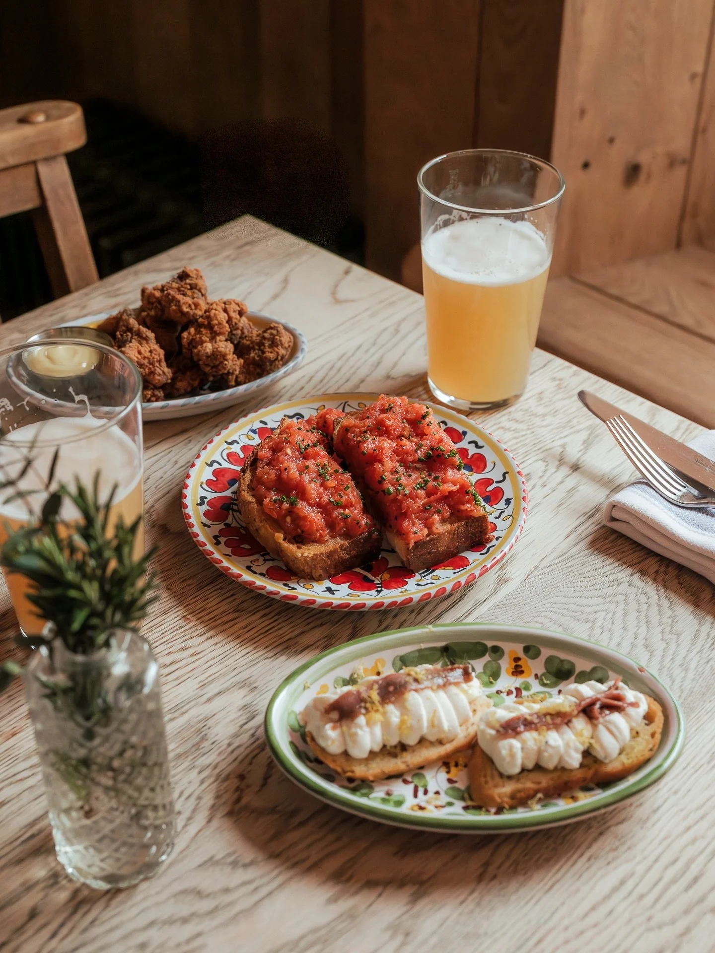 Cracking small plates, and great beer to go alongside, it&rsquo;s just what we do.

Two of the classics, and a Ricotta + Anchovy crostini to add to the mix.