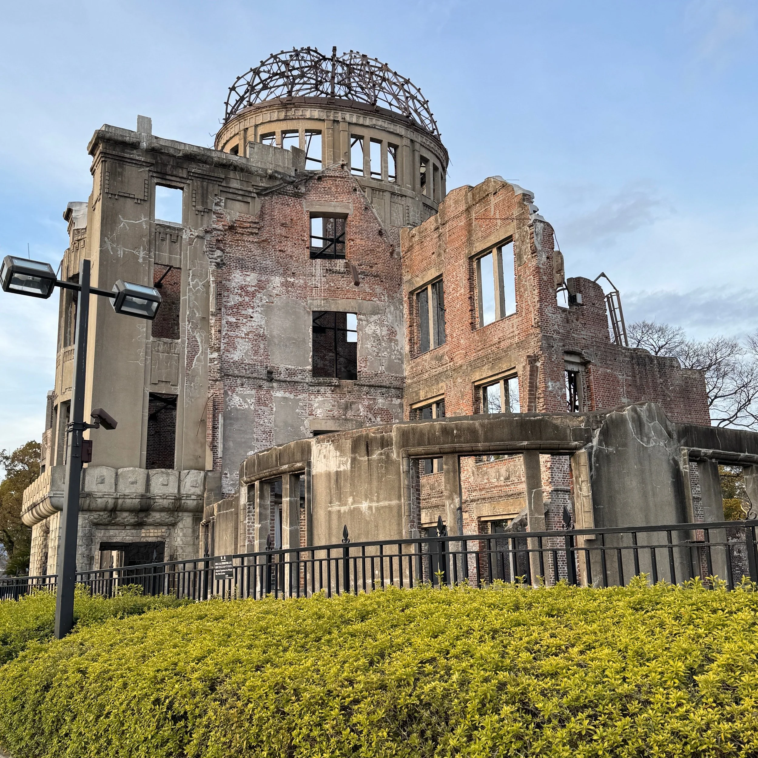 Whatever your views are on the use of the atomic bomb at the end of the war. Whether it was needed or not is now a place forever marked in history with the aftermath there for all to see and try and understand. 
We visited Hiroshima this year. We lov